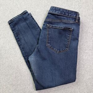 LOFT Curvy Skinny Jeans Womens 29 8 Blue Stretch Denim Ankle Crop 24 Inseam